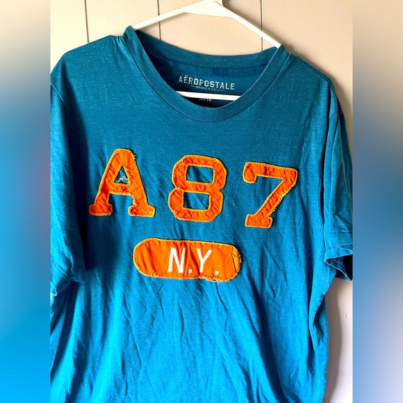 Aeropostale Teal and Orange Graphic Tee Men’s Size XL - Picture 9 of 11